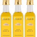 Praakritik Organic Extra Virgin Sesame Oil, Organic & Natural Oil, Daily Use Sesame Oil, Pack of 3, 100Ml Each - Fast UK Delivery