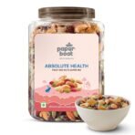Paper Boat Absolute Health Dry Fruits Mix, Premium Trail Mix | Healthy Mixed Nuts with Dry Fruits | Almonds | Cashews | Cranberry | Pumpkin Seeds | Candied Amla, Reusable Jar (1000g) - Fast UK Delivery