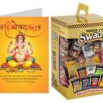 Swad Ganesh Chaturthi Gift with Card (Swad Mixed Candy 125 Gift Box & 1 Greeting card) - Fast UK Delivery