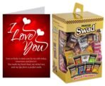 Swad I Love You Gift for Girlfriend/Boyfriend/wife/husband with Card (Swad Mixed Candy 125 Gift Box & 1 Greeting card) - Fast UK Delivery