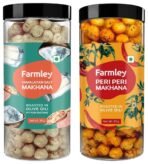 Farmley Roasted & Flavoured Himalayan Salted Healthy Makhana Snacks 90 gm & Farmley Roasted & Flavoured Peri Peri Healthy Makhana Snacks 90 gm - Fast UK Delivery