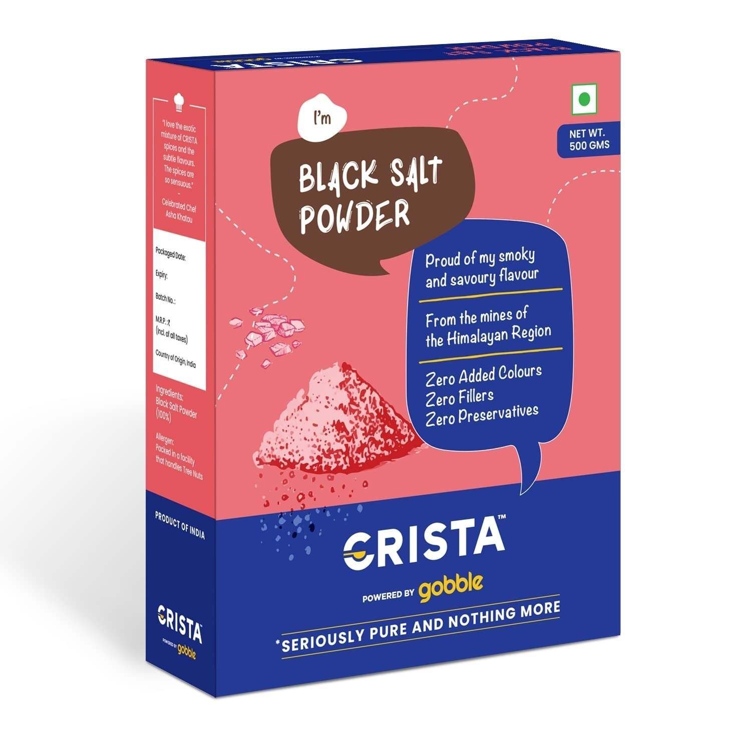 uk71wuxVUPaeL-1-1.jpg CRISTA Himalayan Black Salt Powder | Kala Namak | Sanchal Powder | Zero added Colours, Fillers, Additives & Preservatives | Light pink | Natural | 500 gms - Image 1