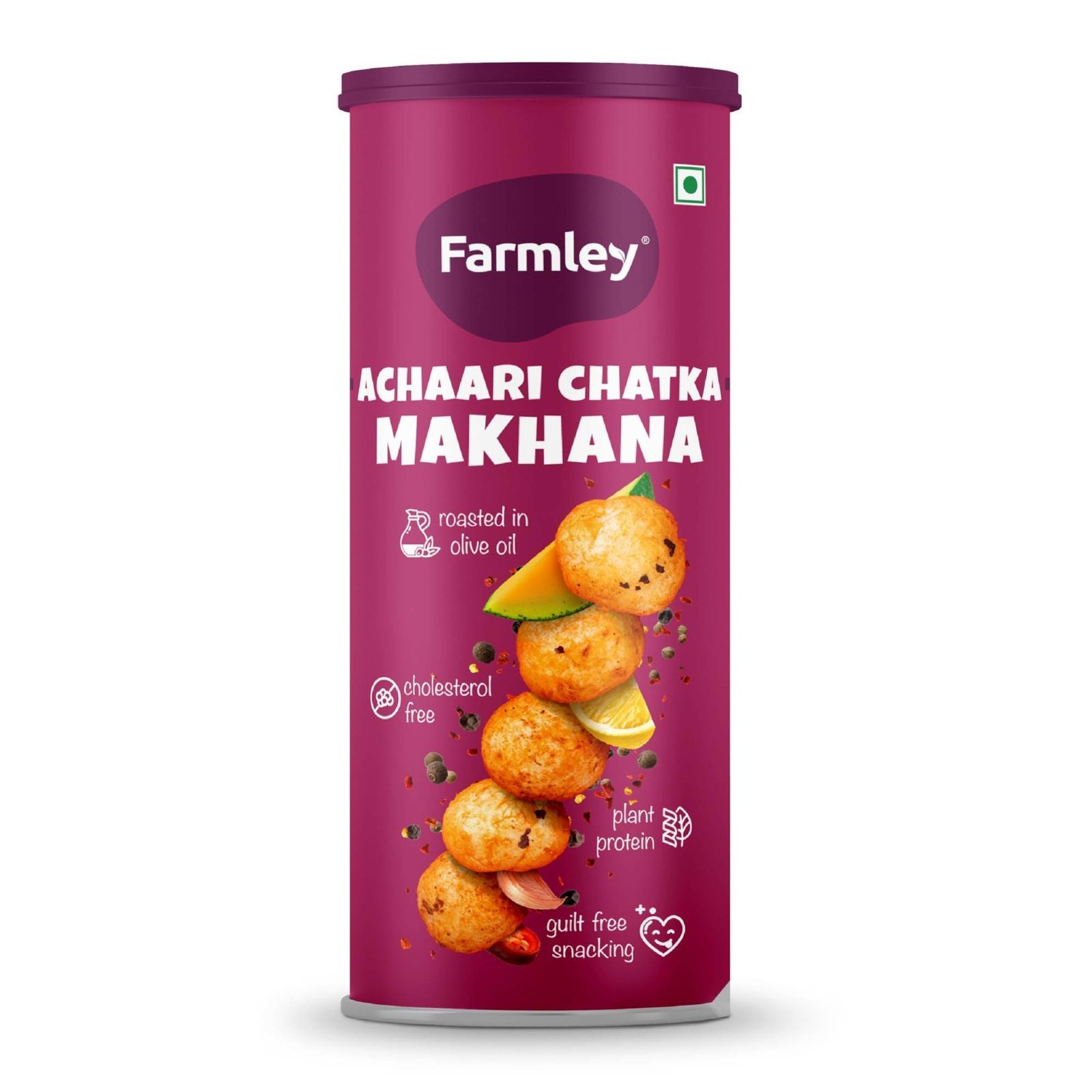 uk71wy7n-FrNL-1-1.jpg Farmley Roasted Makhana, Achaari Flavoured I 77 gram I Healthy Makhana Roasted In Olive Oil I Guilt-Free & Crunchy Munchies (Pack of 1) - Fast UK Delivery - Image 1