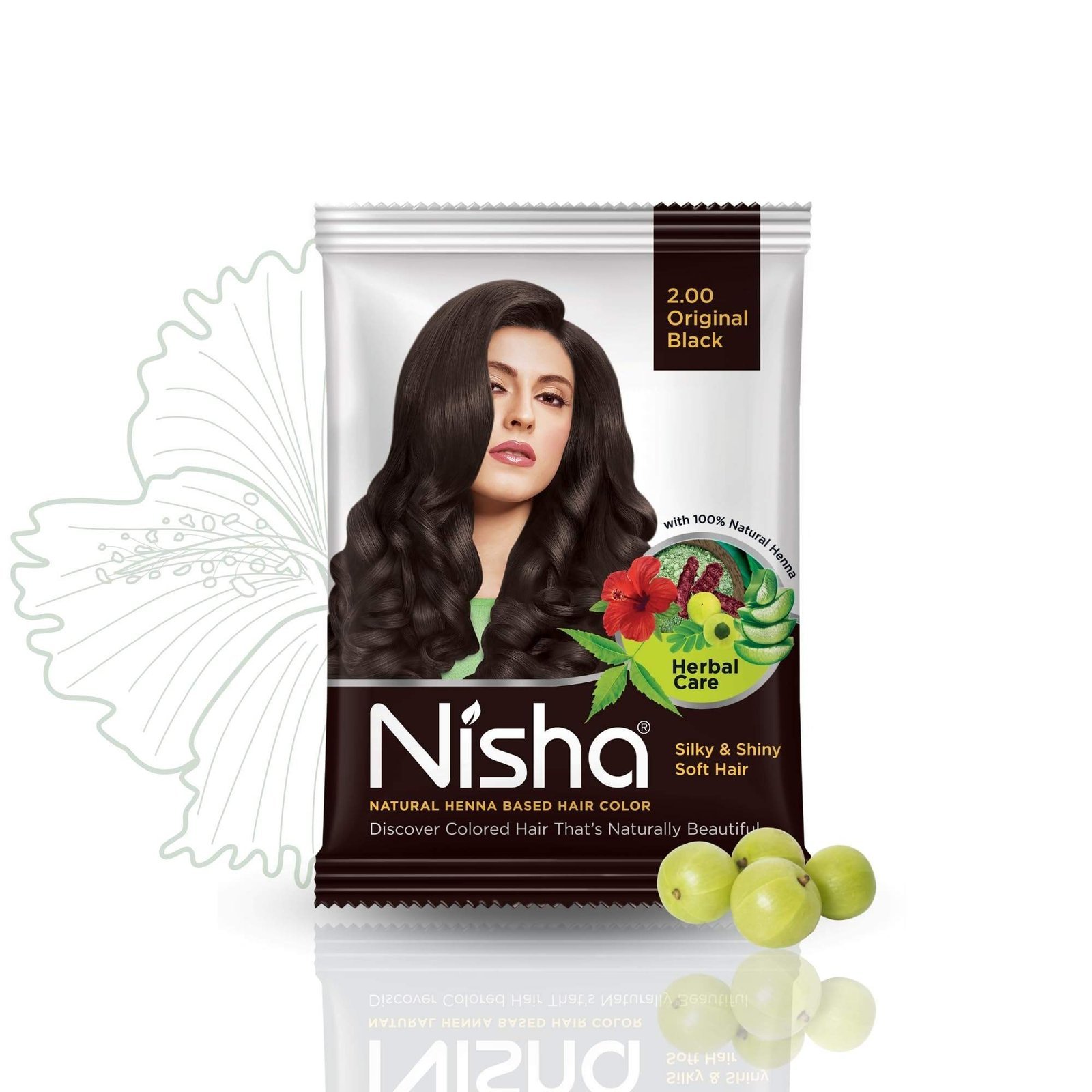 uk71xuQ-AFGfL-1.jpg Nisha Natural Henna Powder For Hair Colour, 2.0 Original Black Hair Color, Herbal Conditioning Hair Dye for Silky & Shiny Soft Hair Colour for Men & Women - Fast UK Delivery - Image 1
