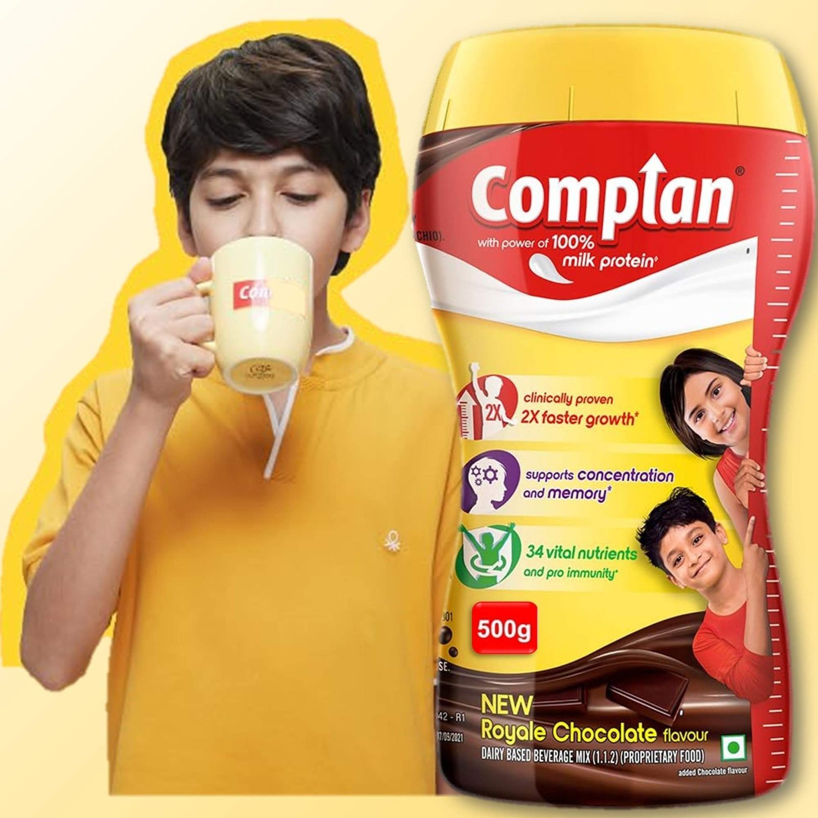 uk71y1F0peWML-1.jpg Complan Kids Chocolate Flavor Nutrition Powder (500g): High Protein Children's Nutrition for Healthy Growth - Fast UK Delivery - Image 1