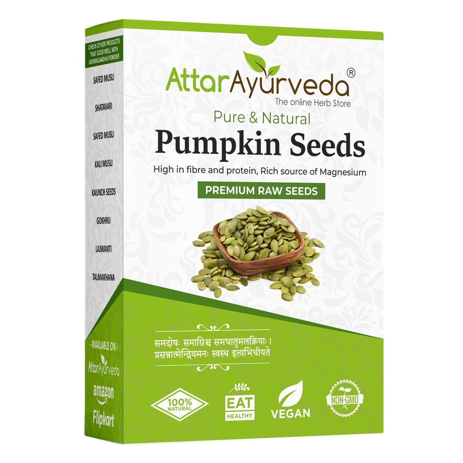 uk71y7QVLWmL-1.jpg Attar Ayurveda Raw Pumpkin Seeds for Eating (250 Grams) | Protein and Fiber Rich Superfood | Unsalted, unroasted - Fast UK Delivery - Image 1