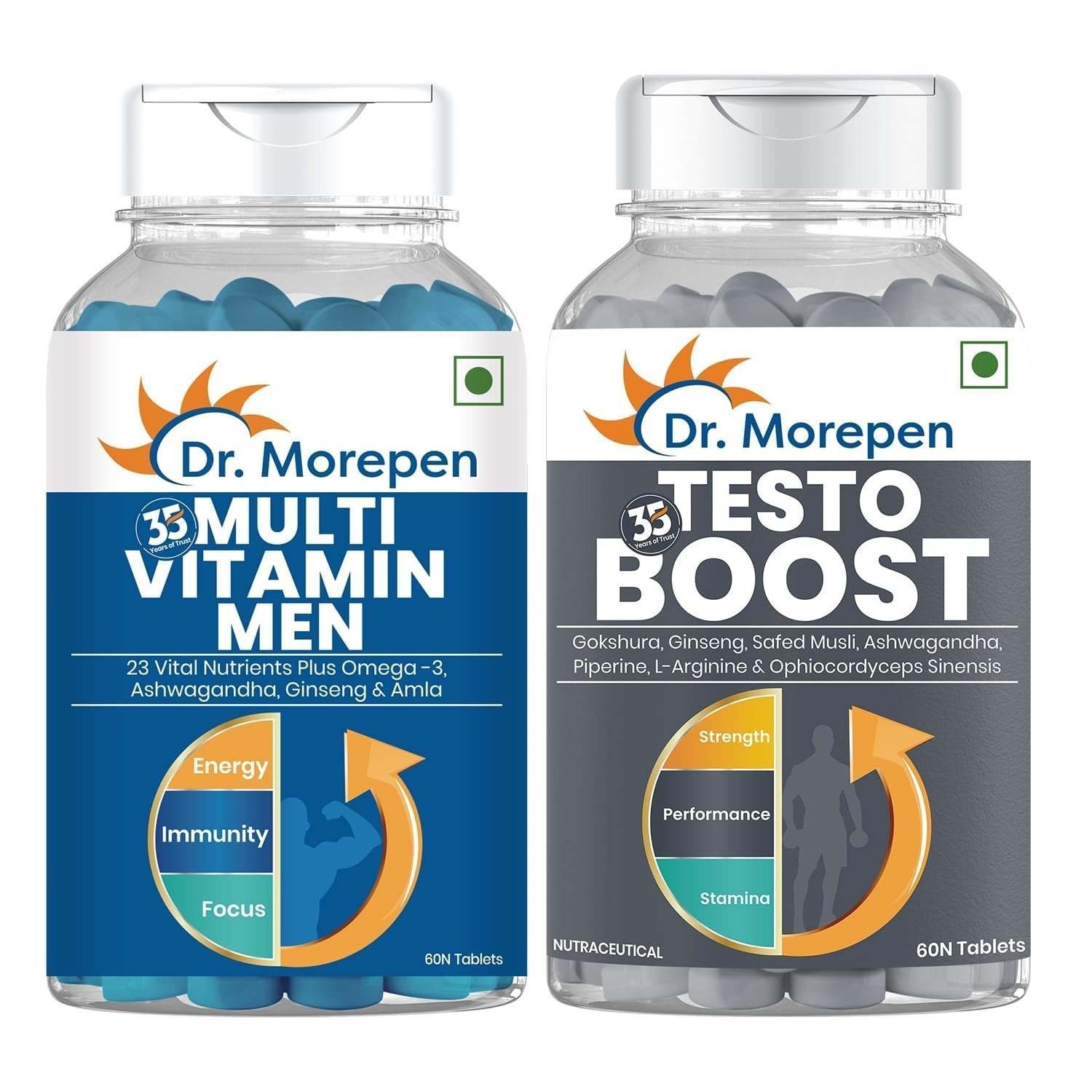 uk71yEYXyji-L-1-1.jpg DR. MOREPEN Multivitamins For Men With Omega 3 & Herbs | Energy & Immunity Booster Supplement - 120 Veg Tablets (Multivitamin Men & Testo boost) - Fast UK Delivery - Image 1