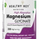 HealthyHey Nutrition Magnesium Glycinate High Absorption for Sleep, Cramps, & Nerves Health -120 Vegetable Capsules - Fast UK Delivery