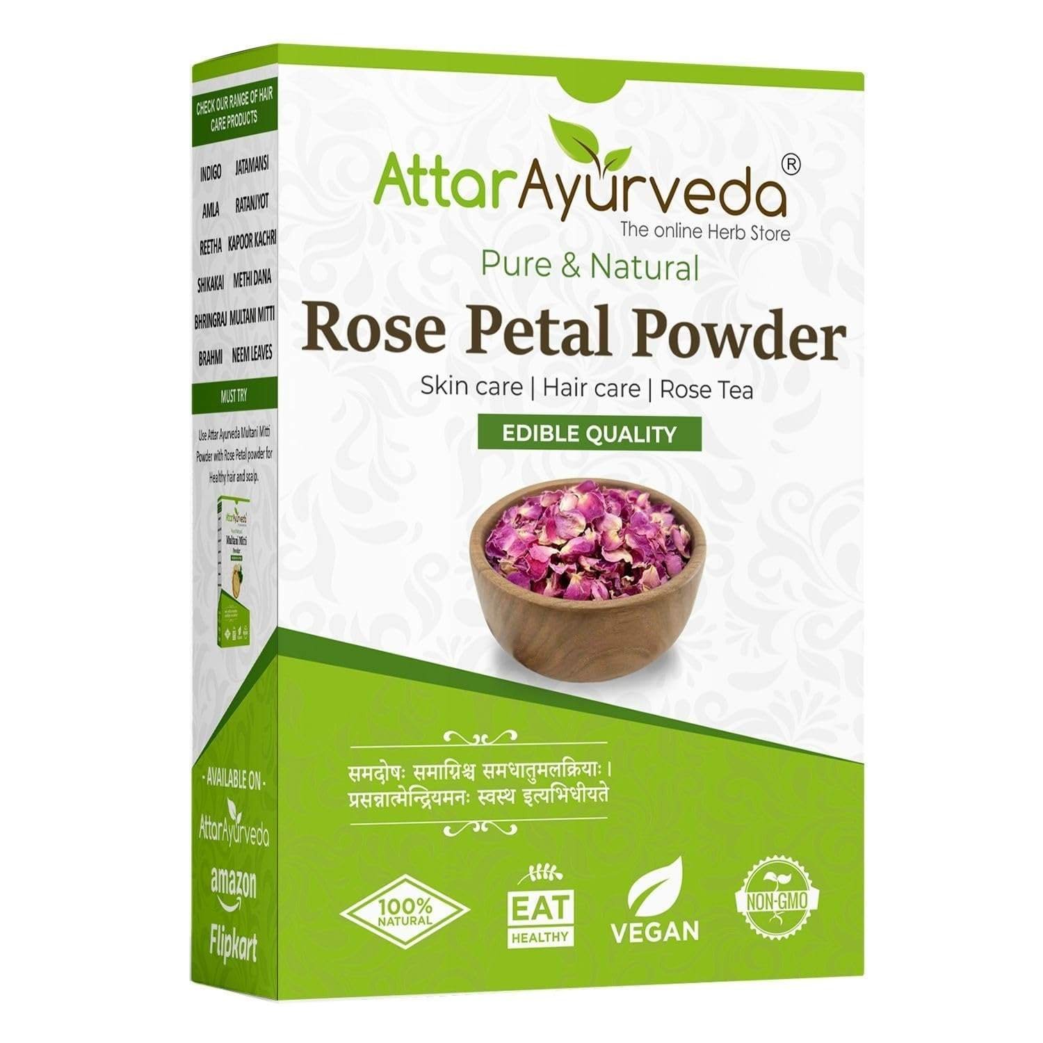 uk71yTi2ZucRL-1-1.jpg Attar Ayurveda Rose petal powder 100 grams | Ideal for Skin and Face | 100% Pure and Natural, No Preservative | Antioxidant Support To Revitalize Skin Health - Image 1