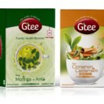 GTEE Moringa Tea Bags & Green Tea Bags - Cinnamon & Cardamom, 25 Tea bags (Pack of 2) - Fast UK Delivery