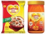 Saffola Honey Active, Made with Sundarban Forest Honey,1Kg & Saffola Soya Chunks with Supersoft Technology, 53% Protien, Tender & Juicy, 1kg - Fast UK Delivery