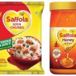 Saffola Honey Active, Made with Sundarban Forest Honey,1Kg & Saffola Soya Chunks with Supersoft Technology, 53% Protien, Tender & Juicy, 1kg - Fast UK Delivery