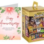 Swad Anniversary Gift with Card (Swad Mixed Candy 125 Gift Box & 1 Greeting card) - Fast UK Delivery