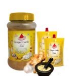 Bambino Ginger Garlic Paste 1400 Gms (1 Kg Jar + 200 Gms Standy Pouch Pack of 2 400 Gms) - Fast UK Delivery