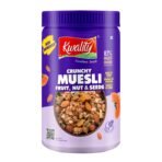 KWALITY RCB Muesli Fruit & Nut 900g - Jar, 88% Multi Grains, No Maida, Natural Source Of Vitamin & Iron | High In Protein & Fiber, Low Fat & Cholesterol, Healthy Breakfast Cereal |1 Count - Fast UK Delivery