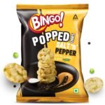 Bingo! Popped Chips - Airy, Crunchy, Zero-Gravity Snacks with 30% Less Fat (Salt n Pepper Flavour) - Not Fried, Not Baked, Just Popped! - 25g - Fast UK Delivery