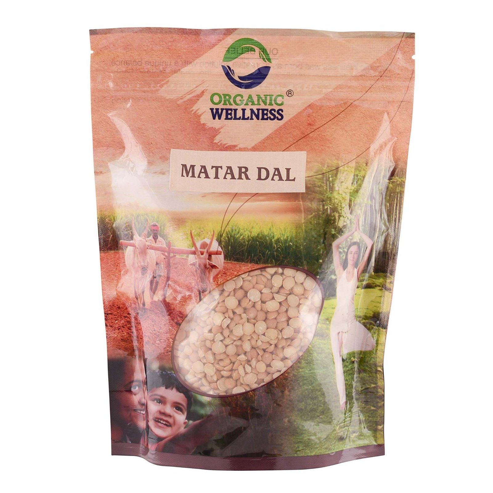 uk813Z37vHzsL-1.jpg Organic Wellness White Matar Dal Split 450 Gram Pack - Fast UK Delivery - Image 1