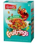 Kwality Fruitrings 375g| Mixed Fruit Flavor-Mango, Strawberry, Orange & Vanilla | Multigrain Breakfast Cereal for Kids | High in Protein & Fiber | Instant Food - Fast UK Delivery