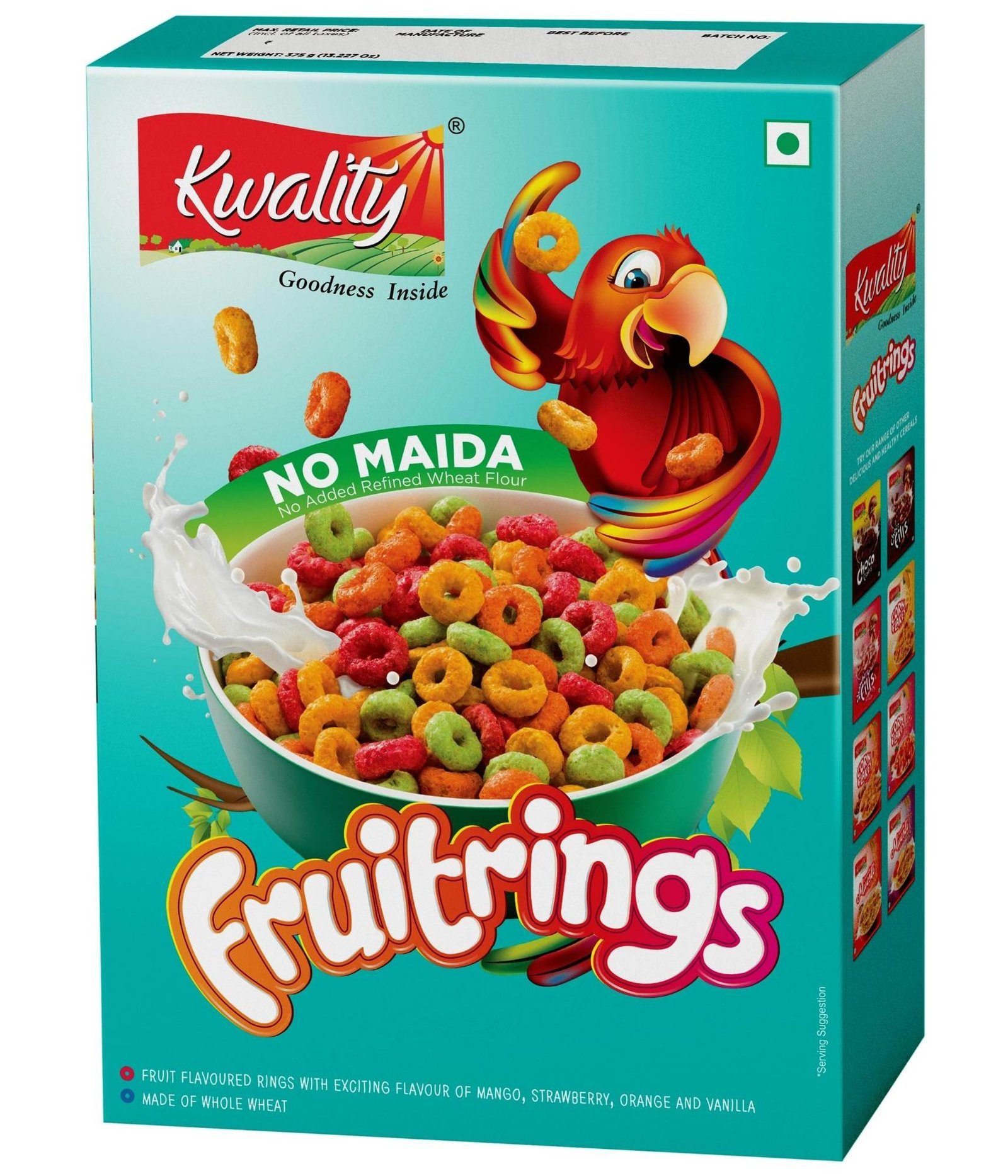 uk814HziU1z-L-1-1.jpg Kwality Fruitrings 375g| Mixed Fruit Flavor-Mango, Strawberry, Orange & Vanilla | Multigrain Breakfast Cereal for Kids | High in Protein & Fiber | Instant Food - Fast UK Delivery - Image 1