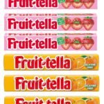 Fruit-Tella Strawberry (Pack Of 3), Fruit-Tella Orange Flavour (Pack Of 3) Chewy Toffee Stick (6 x 32.4g) - Fast UK Delivery
