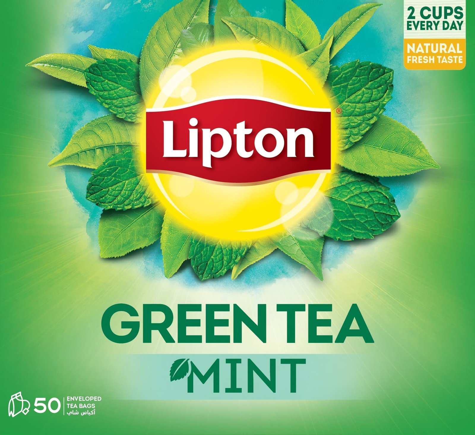 uk814eeQo85yL.jpg Lipton Green Tea MINT 50 Teabags 65G (IMPORTED) - Fast UK Delivery - Image 1