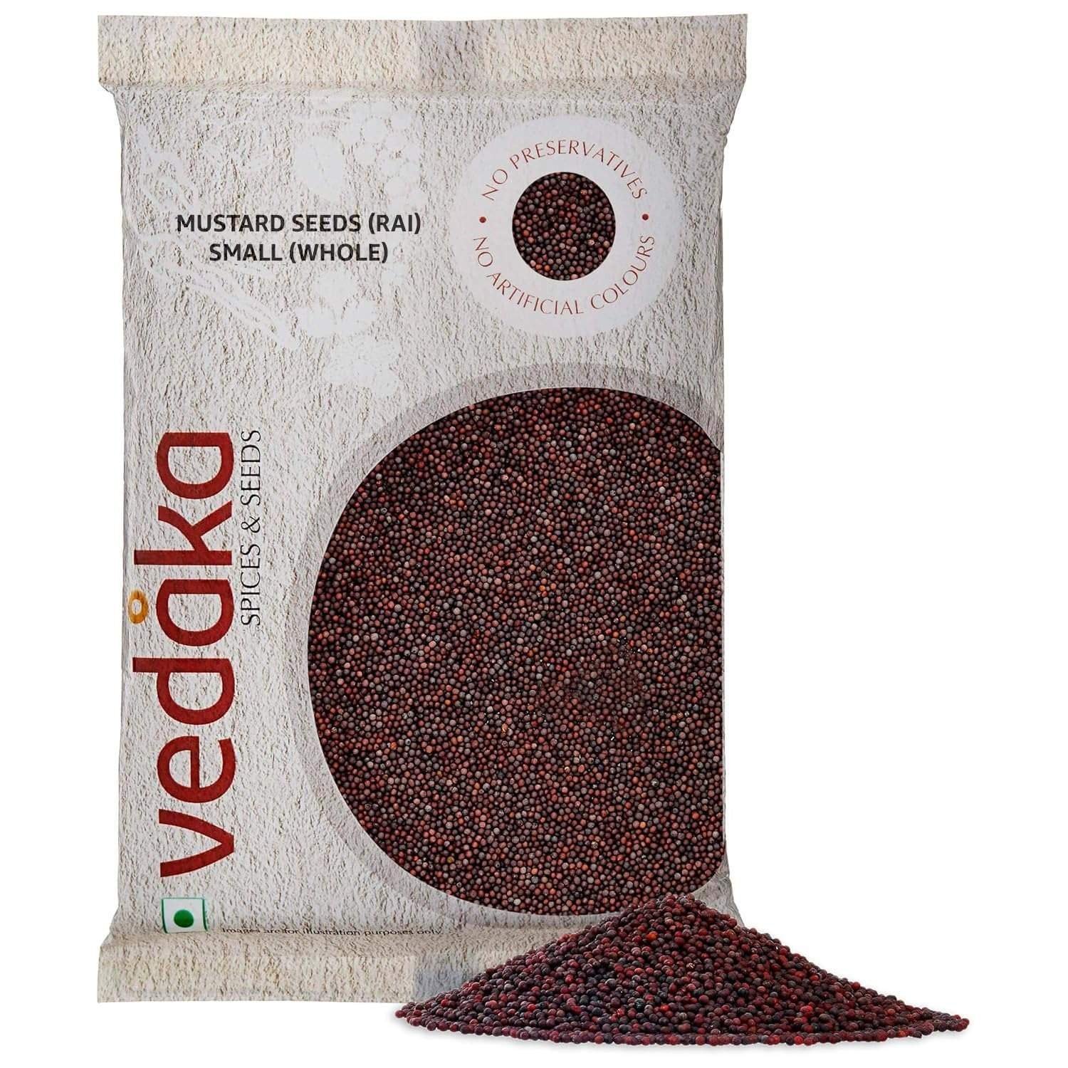 uk814hu6RYKUL-1-1.jpg Vedaka Mustard Seeds Rai Seeds Small Whole 200 Grams - Fast UK Delivery - Image 1