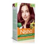 Nisha Cream Hair Colour 3.16 BURGUNDY (60gm + 60ml + 18ml Nisha Conditioner with Natural Herbs 100% Grey Hair Coverage) Pack of 1 - Fast UK Delivery