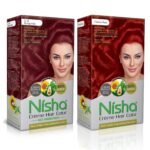 Nisha Cream Hair Color Combo Pack Burgundy & Flame Red Rich, Bright, Long Lasting Shine Hair Colour (60gm + 90ml + 18ml Nisha Conditioner) - Fast UK Delivery