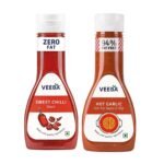 Veeba Sweet Chilli Sauce, 350 g & Hot Garlic stir-Fry Sauce & dip, 330 g - Pack of 2 - Fast UK Delivery
