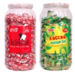 Parle Kismi Elaichi Flavoured Toffee & Parle Kaccha Mango Bite Raw Mango Flavoured 450+ Toffee in Combo Pack. - Fast UK Delivery