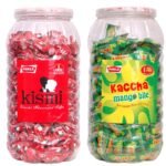 Parle Kismi Elaichi Flavoured Toffee & Parle Kaccha Mango Bite Raw Mango Flavoured 450+ Toffee in Combo Pack. - Fast UK Delivery