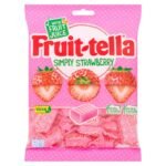 Fruit-tella Simply Strawberry Candy Bag, Natural Flavours and Colours, Vegan, Imported Candy, 135g - Fast UK Delivery