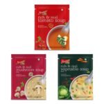 Kwality Combo Soup Mix 180g (Pack of 3 x 60g) | Flavors of Tomato + Mushroom + Vegetable | Delicious and Convenient | Easy to Prepare - Fast UK Delivery