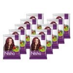 Nisha Natural Henna Powder For Hair Color, Burgundy Red Hair, Herbal Conditioning Hair Dye for Silky & Shiny Soft Hair Colour for Men & Women - Fast UK Delivery