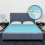OYO BABY Extra Absorbent Waterproof Baby Dry Sheet Double Bed (260 x 200cm) | Quick Dry Sheet for New Born Baby Bed Protector, Soft & Breathable Rubber Sheet for Bed|Sea Blue - Fast UK Delivery