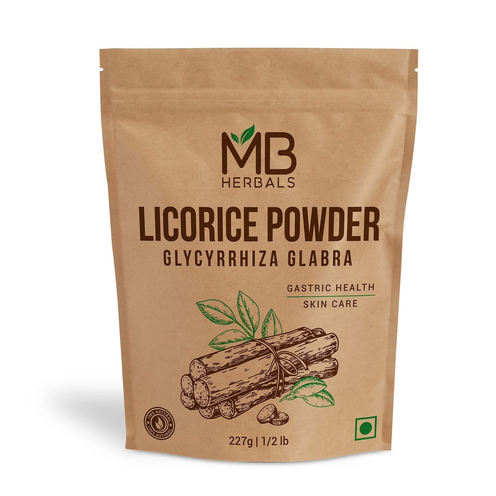 uk81B5icShz3L-1.jpg MB Herbals Licorice Root Powder 227gram Glycyrrhiza glabra Mulethi Yastimathu Yashtimadhu - Image 1