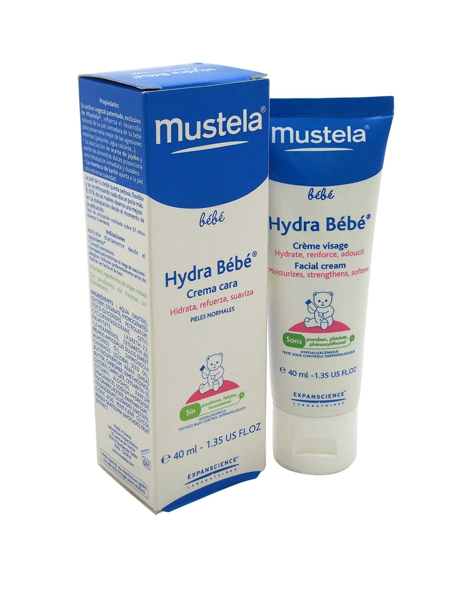 uk81BZ1pVG-LL-1-1.jpg Mustela HydraBebe Facial Cream for Normal Skin - 40ml/1.35oz - Fast UK Delivery - Image 1