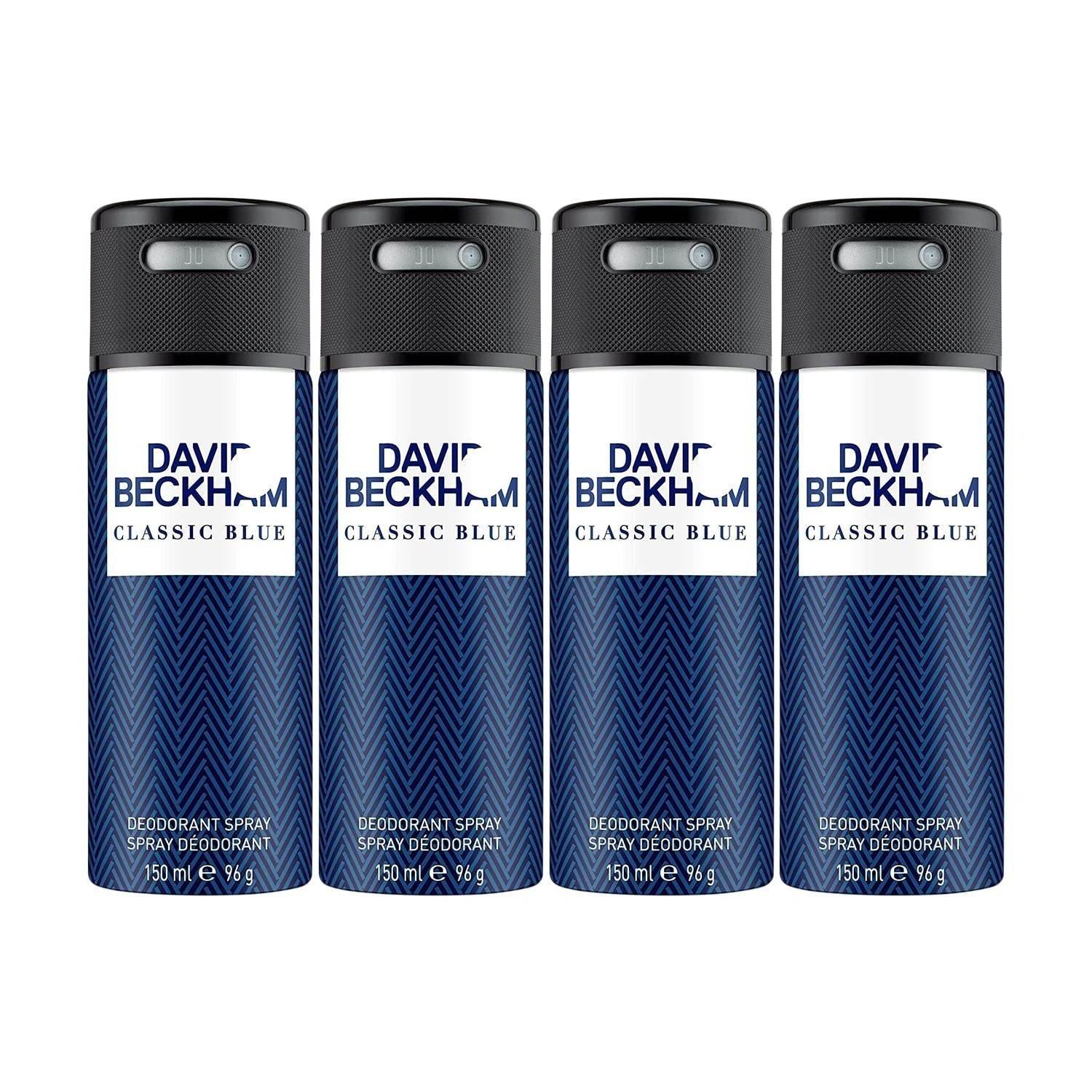 uk81Doed3BPjL-1-1.jpg David Beckham Classic Blue Deodorant Spray 150ml (Pack of 4) - Fast UK Delivery - Image 1