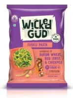 WickedGud 2X Fiber Fusilli Pasta | No Maida | Durum Wheat Semolina | Brown Rice | Red Lentils | Healthy Diet Pasta - 400gm - Fast UK Delivery