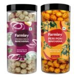 Farmley Roasted Peri Peri and Cream n Onion Makhana Combo Pack I 166g (83g each, Pack of 2) - Fast UK Delivery