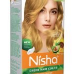Nisha Cream Hair Color Golden Blonde, Permanent Hair Colour for Women Men, Ultra Soft Deep Shine, 100% Grey Coverage, 8.1 Golden Blonde Hair Colour 120gm - Fast UK Delivery