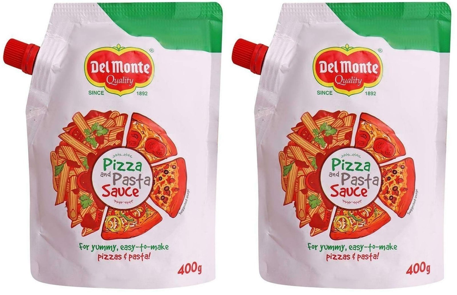 uk81Fw7TPx2tL-1-1.jpg Del Monte Pizza & Pasta Sauce 400Gm (Pack of 2) 'HUMARABAZAR' - Fast UK Delivery - Image 1