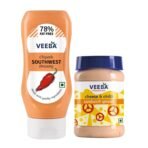 Veeba Chipotle Southwest Dressing, 300 g & Cheese & Chilli Sandwich Spread, 250 g - Pack of 2 - Fast UK Delivery