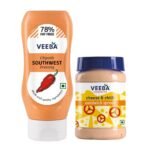 Veeba Chipotle Southwest Dressing, 300 g & Cheese & Chilli Sandwich Spread, 250 g - Pack of 2 - Fast UK Delivery