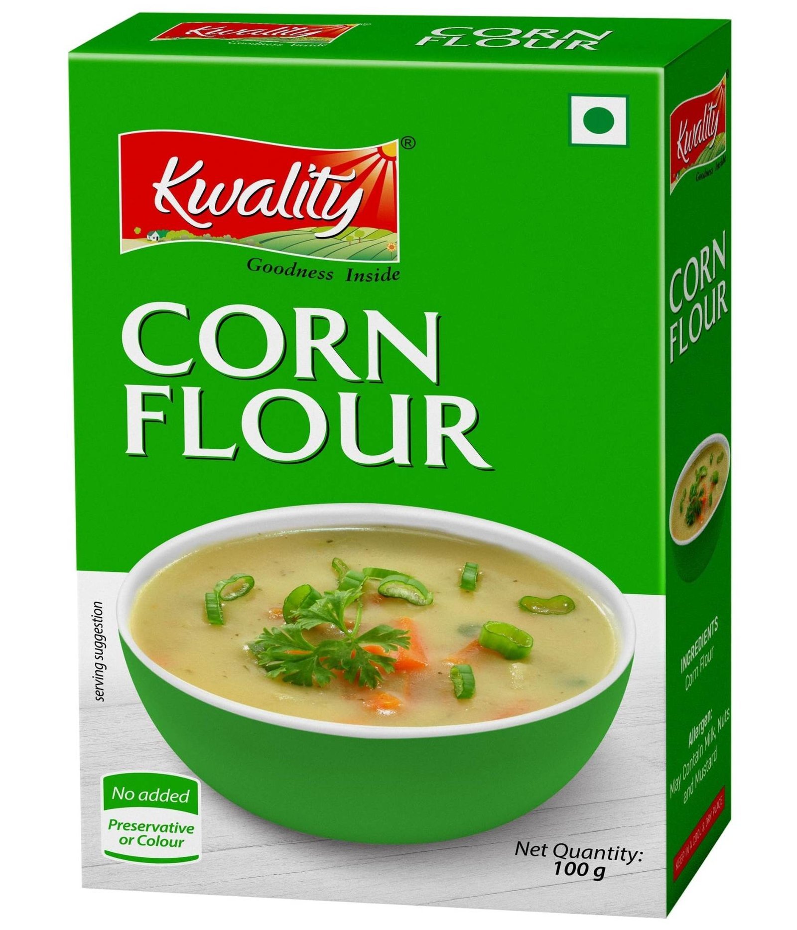 uk81HlSQQnC6L-1-1.jpg KWALITY Corn Flour 100g, Superfine Thickening flour for Soups, Cakes, Curries, Gravies, Sauces - Fast UK Delivery - Image 1