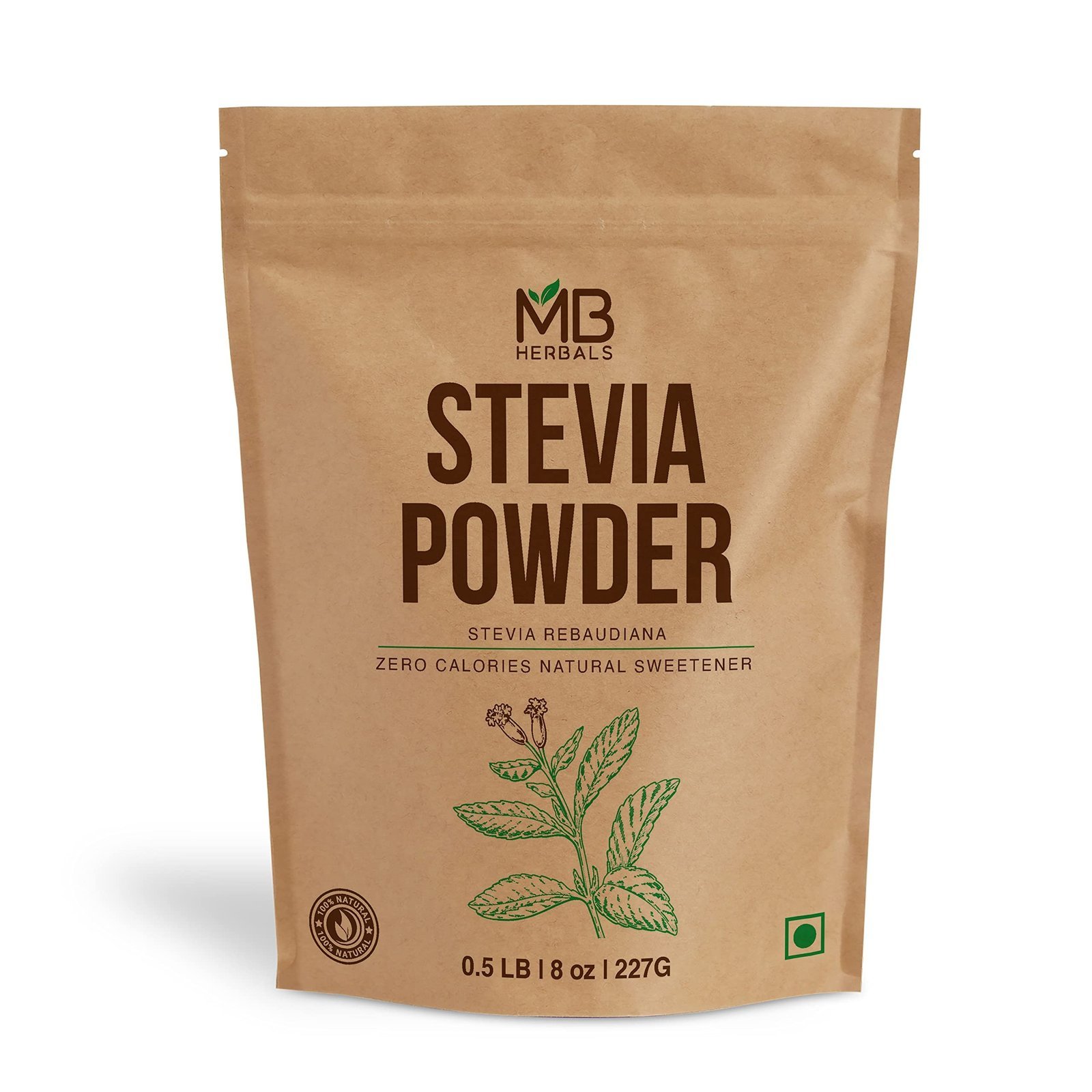 uk81Hq4RVdirL-1.jpg MB Herbals Stevia Powder 227g | Stevia Rebaudiana | 0 calories Natural sweetener | Madhupatra Powder | Madhu Pattha | Madhu Parani - Image 1
