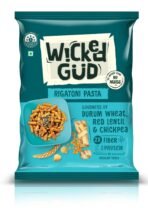 WickedGud 2X Fiber Rigatoni Pasta | No Maida | Durum Wheat Semolina | Brown Rice | Red Lentils | Healthy Diet Pasta - 400gm - Fast UK Delivery