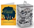 Swad Gift for Happy Diwali Deepawali with Card (Swad Digestive Candy 125 Gift Box & 1 Greeting card) - Fast UK Delivery
