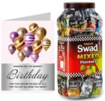 Swad Happy Birthday Friend Gift with Card (Swad Mixed Flavours Candy 200 Jar & 1 Greeting card) 2 units - Fast UK Delivery