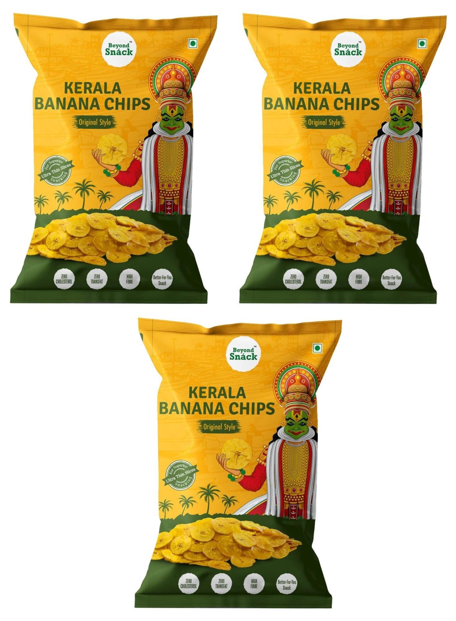 uk81IjtKxUxDL-1-1.jpg Beyond Snack Kerala Banana Chips, No Hand Touch, Fully Automated- Original Style 900 g (100g X 9packs) - Fast UK Delivery - Image 1
